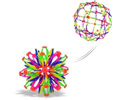 Fidget Regenboogbal Uitrekbaar – Magic Sphere Speelgoed Bal – 16,5 tot 28 cm