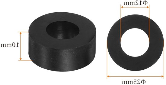 Rubber Vibration Isolatie Pads voor Thuis, Auto en Boot - 8 Stuks Neopreen, Zwart, 12 x 10 x 25 mm, Geluiddemping en Stabiliteit — afbeelding 2