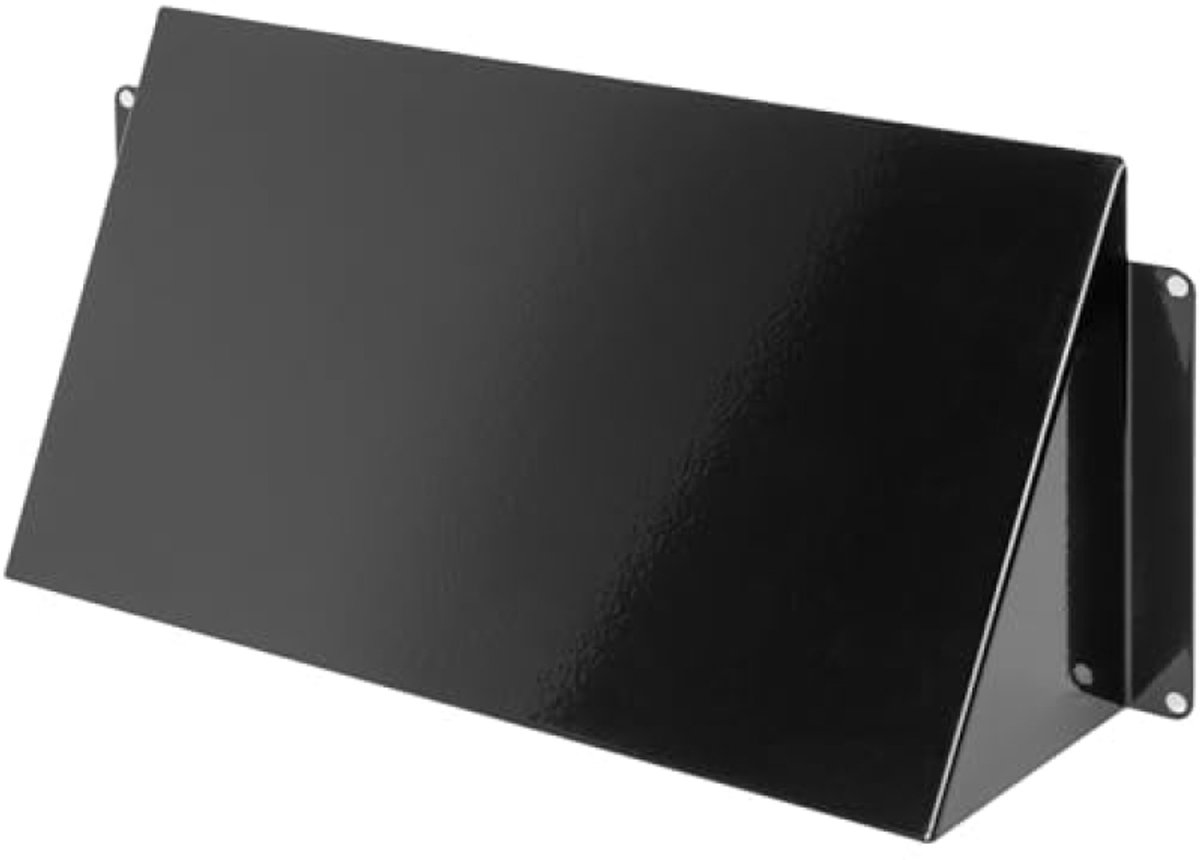 PromoHome Zwarte Gegalvaniseerde Stalen Ventilatierooster - Rechthoekig - 250 x 120 mm - Buitenluchtventilatiedeksel