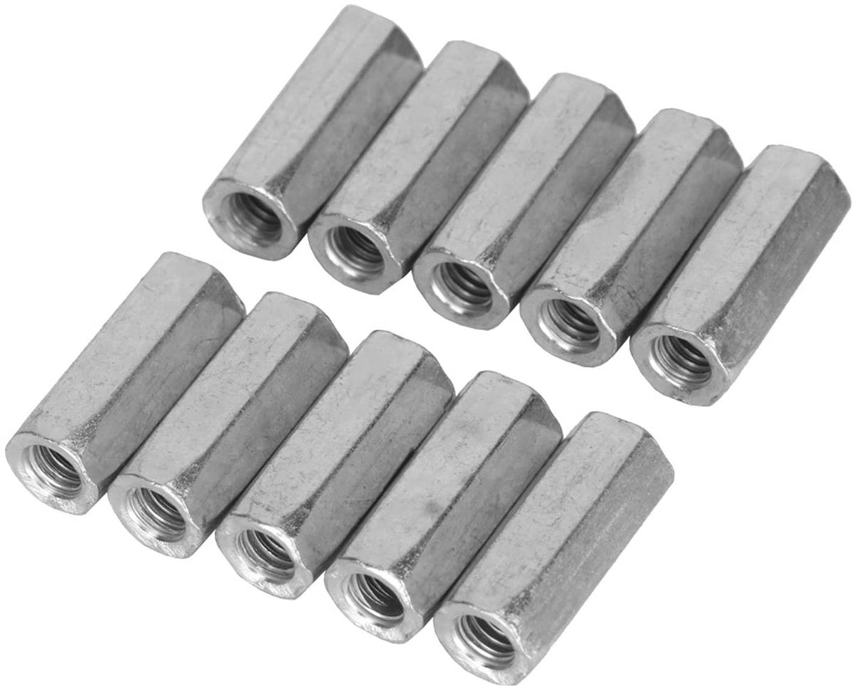 Dailygoods- Zeskantmoer M6 - 10 Stuks - Verzinkt - Binnendraad - Draadstang - Stevig en Duurzaam - Voor Montage en Reparatie - Moer