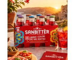 Sanbitter San Pellegrino alcoholvrij aperitief tray 8x10cl, Italiaanse rode aperitivo
