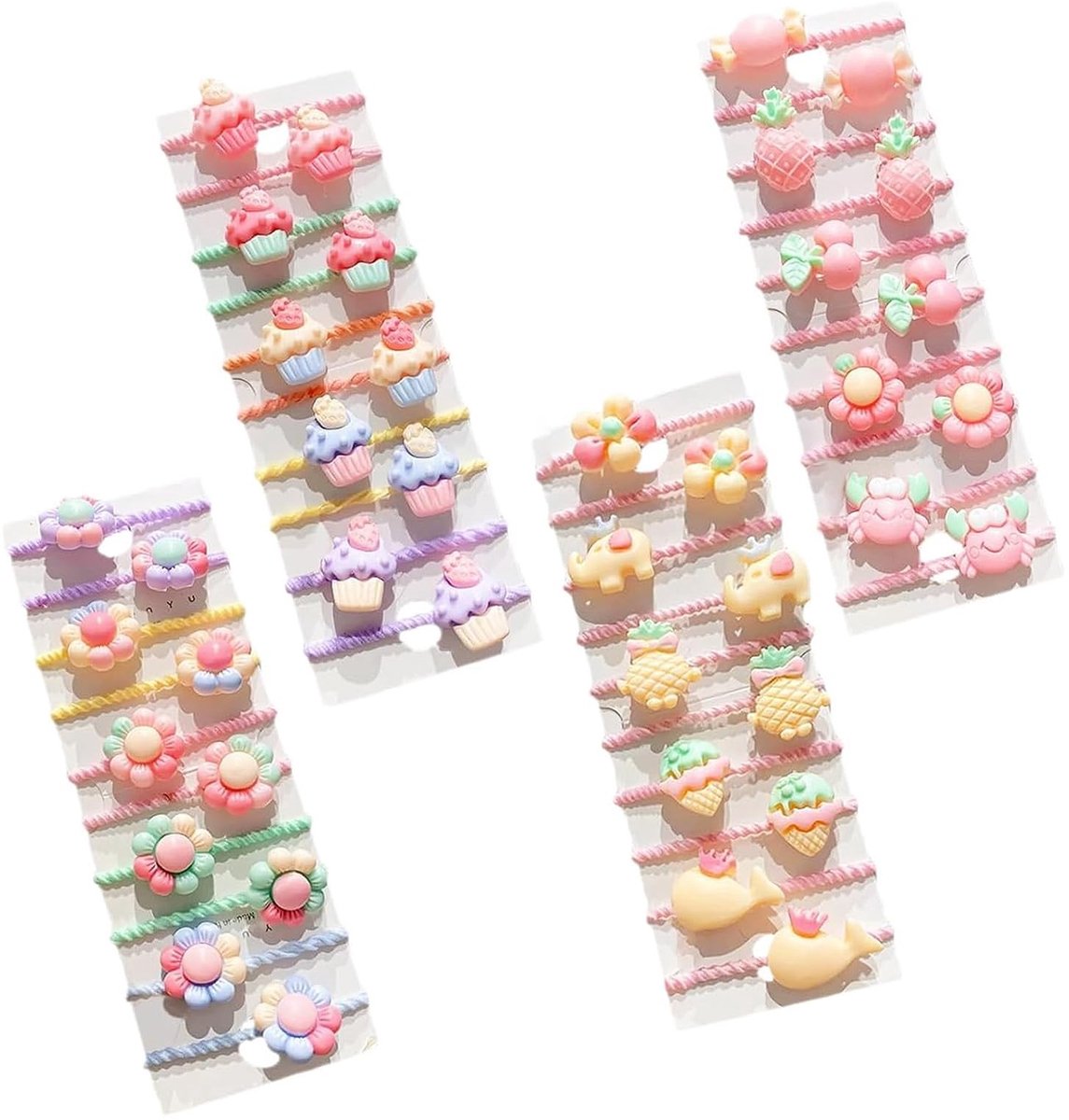 Dailygoods- Haarelastiekjes 40 Stuks - Mini Elastiekjes - Kleurrijke Haaraccessoires - Verstelbaar - Cadeauset - Schattige Patronen - Haarbanden