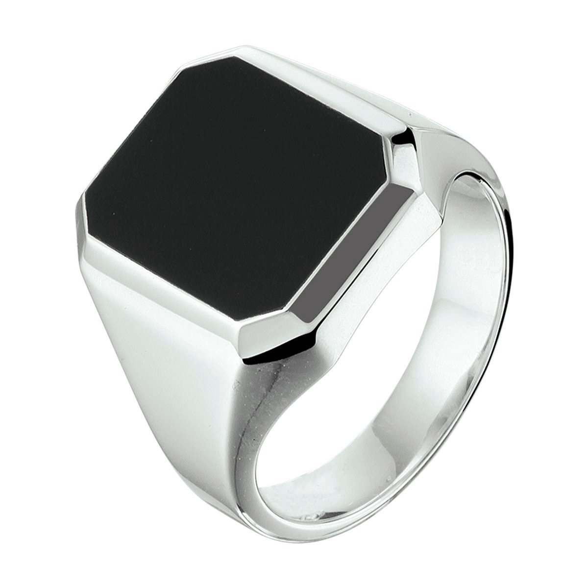 Zilveren Zegelring onyx 1014741 19.50 mm (61)