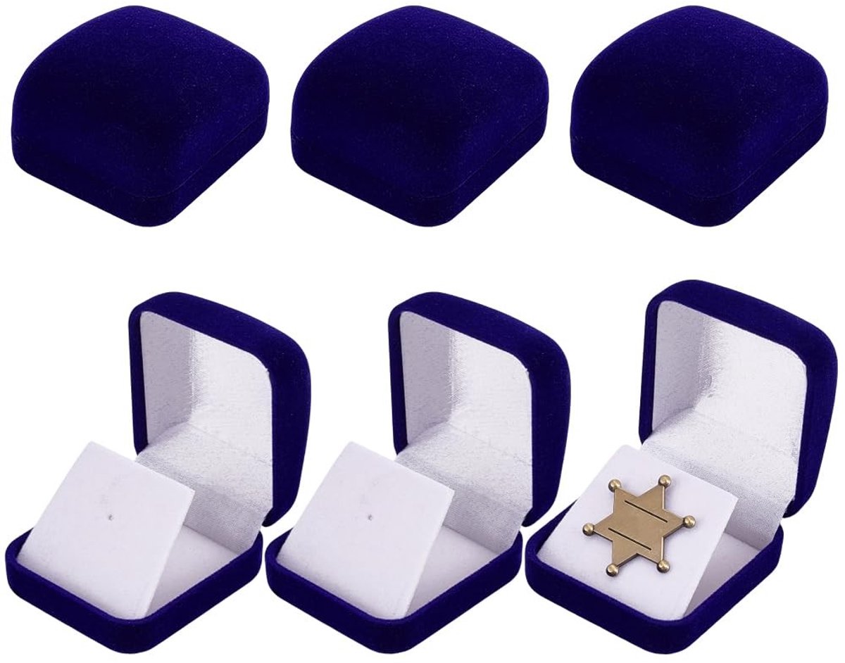 Dailygoods- Badge Box Fluwelen Displaybox - Enkele Badge - Organizer - Geschenken - Decor - 5,8x5,3x3,5 cm