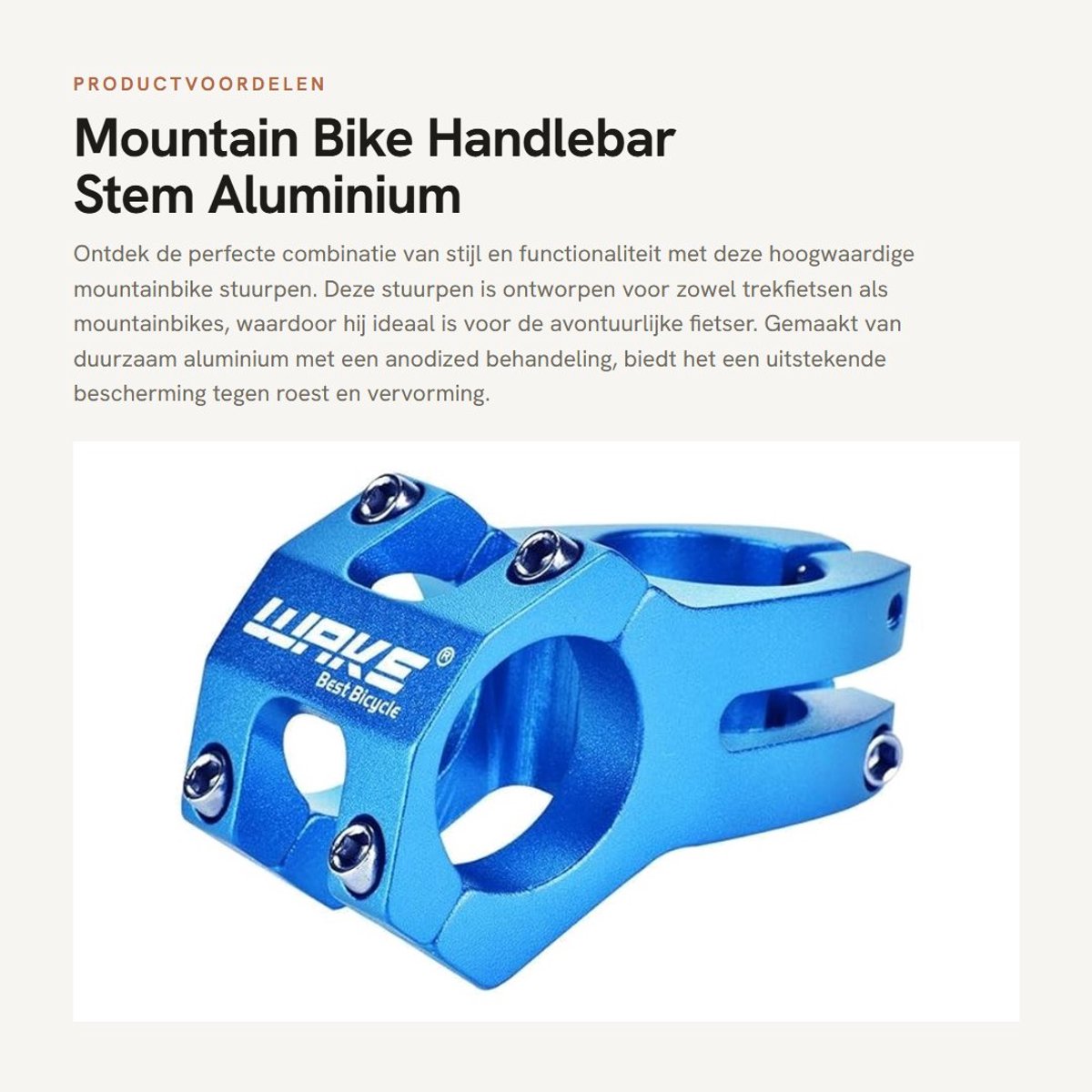 Solidchoice- Stuurpen Aluminiumlegering 31,8 mm - Verstelbaar - Robuust - Antiroest - Geschikt voor Mountainbike/Racefiets - Eenvoudig te Installeren - Stuuradapter
