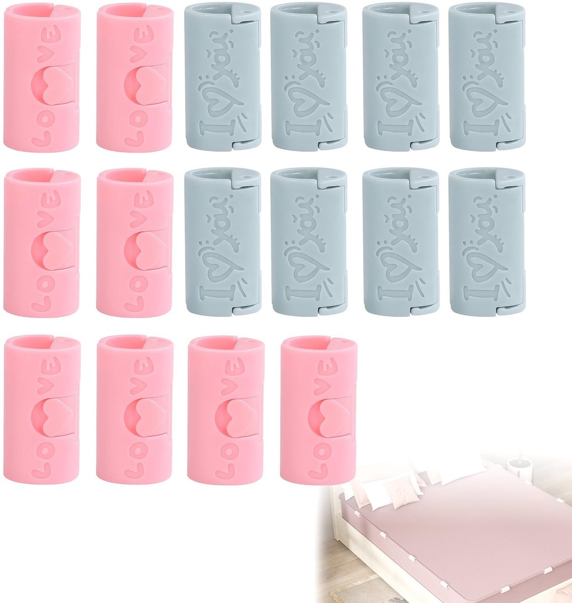 Solidchoice- Bedlakenhouder 16 Stuks - Dekclips/Bedlakenspanners - Antislip Bevestiging - Hoogwaardig ABS-Materiaal - Herbruikbaar - Veilig voor Kinderen - Lakenspanner