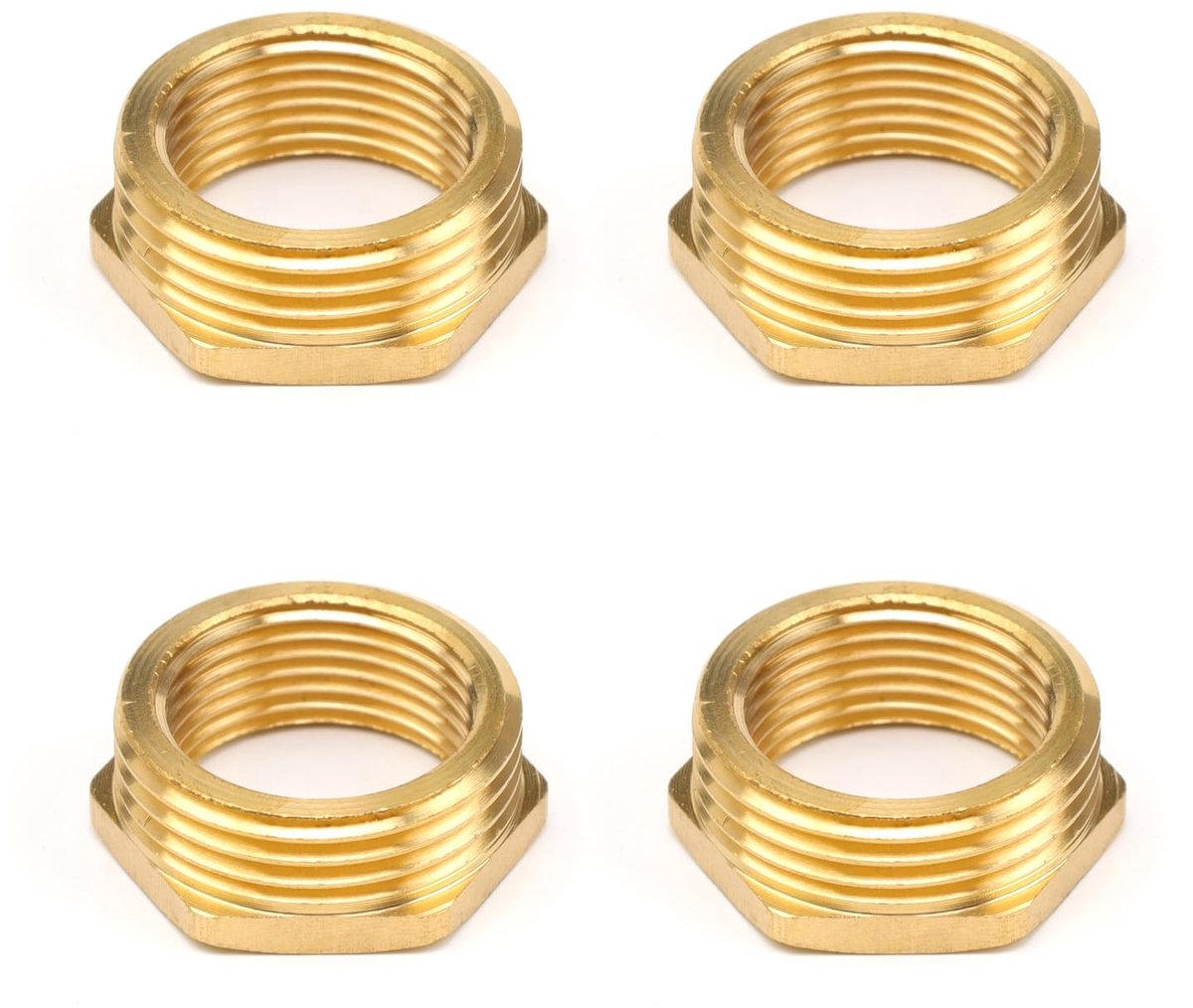 Solidchoice- Verloopstuk 1 naar 3/4 inch - Messing Adapter - Schroefdraadfitting - 4 Stuks - Betrouwbare Kwaliteit - Lange Levensduur
