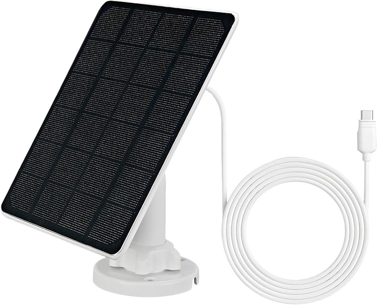 Zonnepaneel - Energie Oplader - Camera Voeden - IP66 Waterdicht - 3W/5W - Zwart