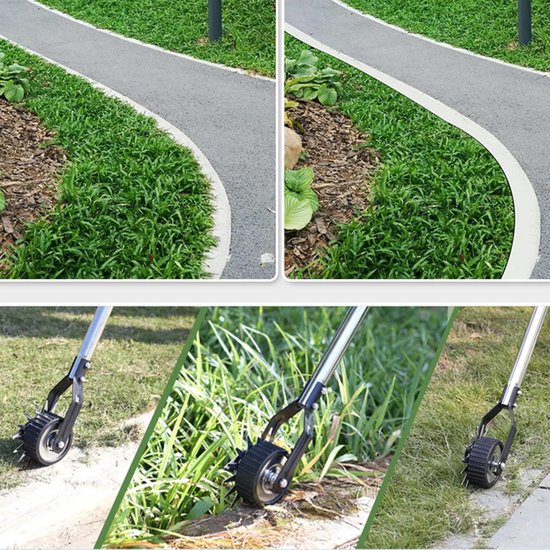 Graskantensnijder Wiel - Handmatige Kantensteker - Gazonranden Strak Maken - Cr-geplateerd Staal - 171 Cm - Zilver — afbeelding 5