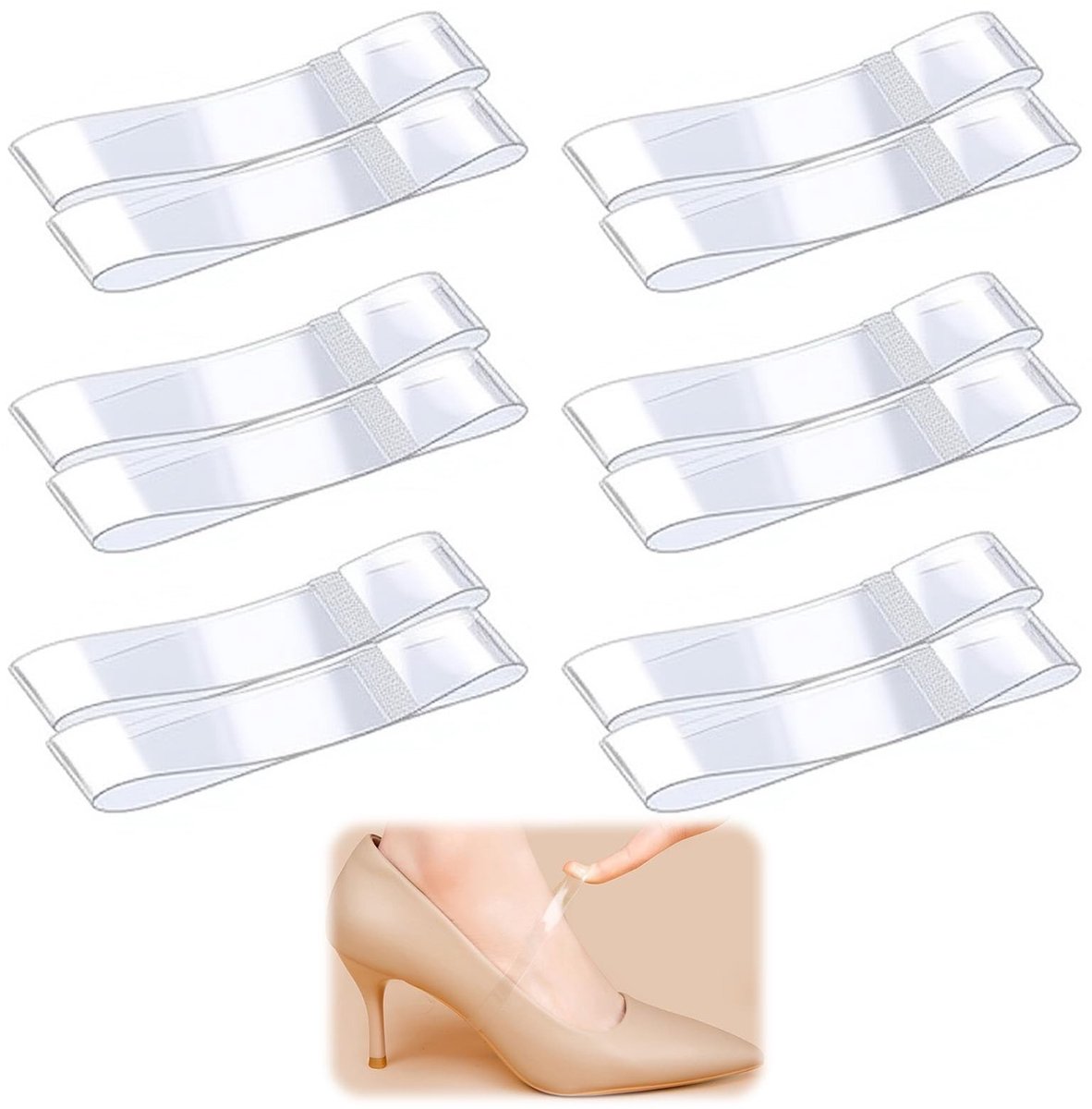 Dailygoods- Transparante Veters - Afneembaar - Onzichtbaar - Hoge Hakken - Elastische Veters - Tpu-Materiaal - Comfortabel en Flexibel - Schoenveters