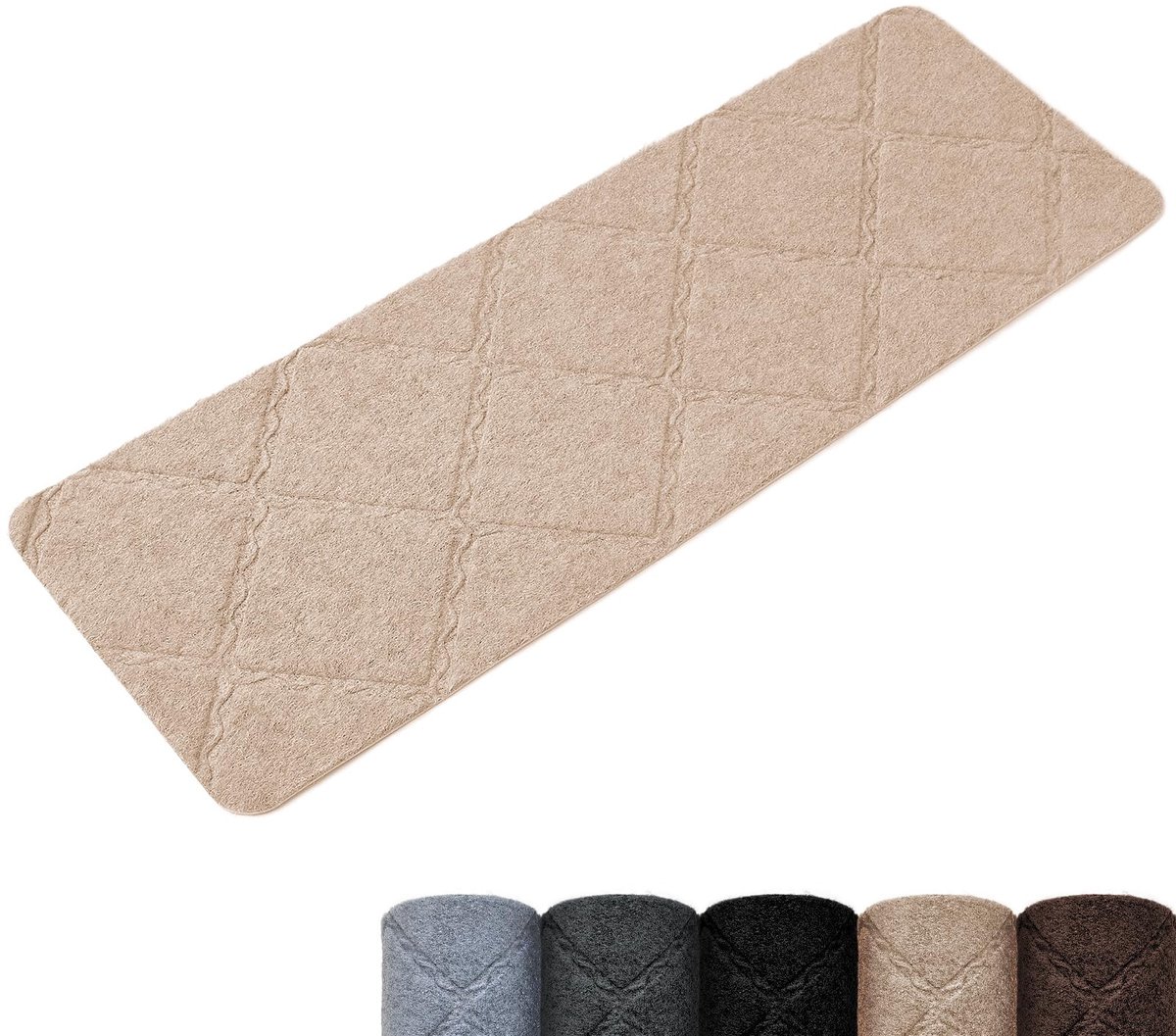 Dailygoods- Trapmat Antislip - Trapmatten Zelfklevend 15 Stuks - Snijdbaar & Herbruikbaar - Beige 55 x 19 cm - Voor Huisdieren/Senioren