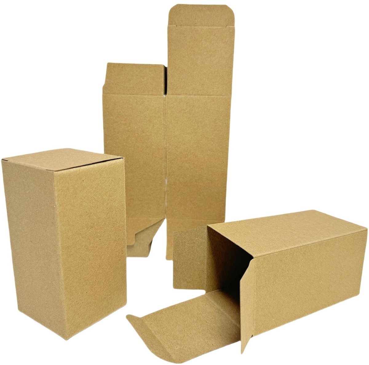 Dailygoods- Kartonnen Doos 50 Stuks - Bruine Geschenkdozen - Kartonnen Dozen met Deksel - Eenvoudig te Monteren - Milieuvriendelijk - 5 x 5 x 10 cm