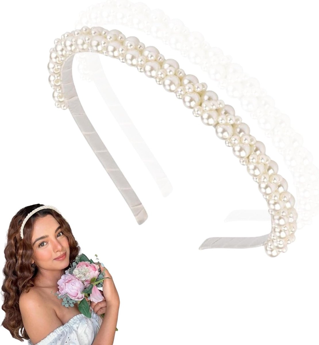 Stijlvolle Haarbanden met Witte Nep-Parels voor Dames en Meisjes, Perfect voor Dagelijks Gebruik, Feestjes en Uitgaan