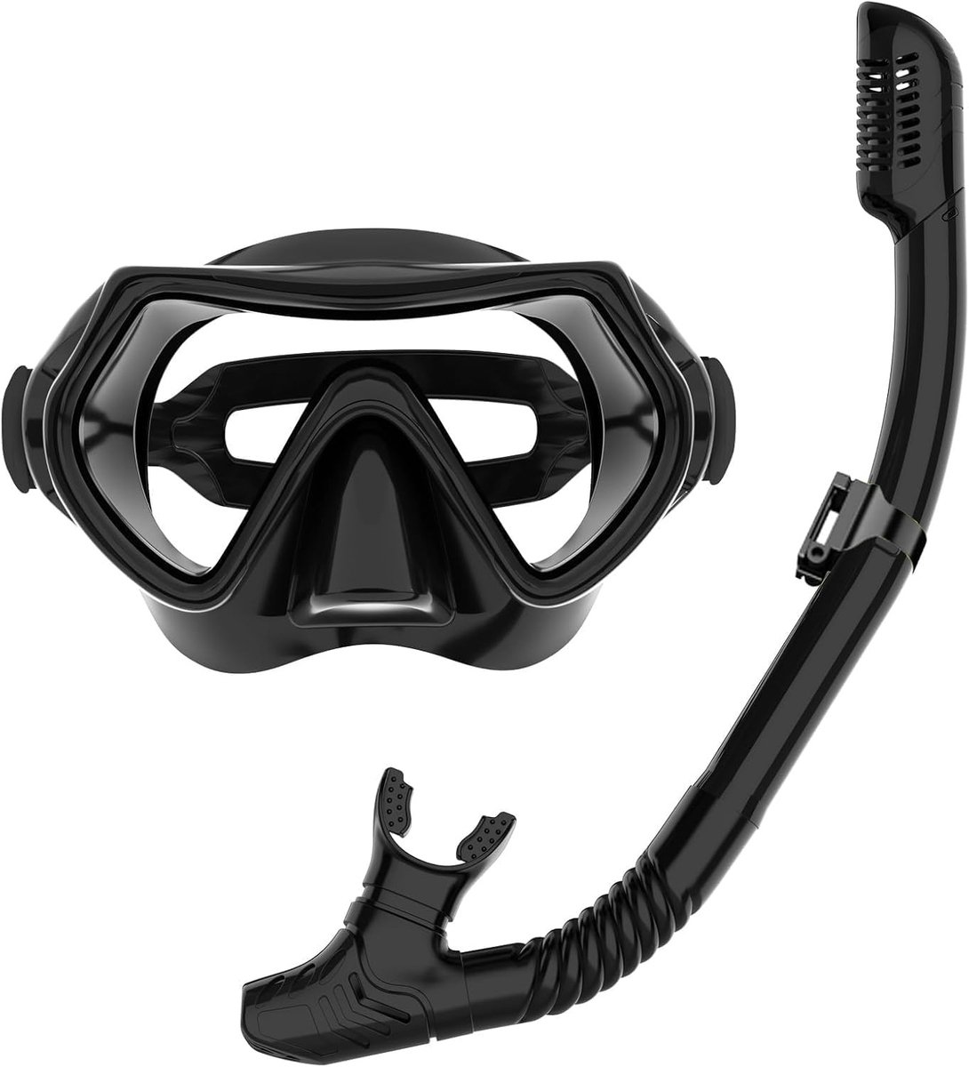 Dailygoods- Snorkelmaskerset 180 graden gezichtsveld - Duikmasker volwassenen - Anti-condens bril - Robuuste HD-glazen lenzen - Waterdicht - Vloeibare siliconen afdichting