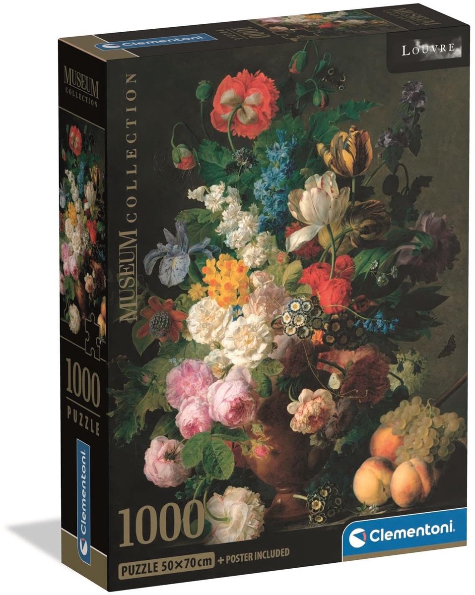 Dailygoods- Puzzel 1000 stukjes kunst - Museum Collectie - Van Dal bloemenvaas - Compacte doos met poster - Cadeau-idee - Gemaakt in Italië - Legpuzzel