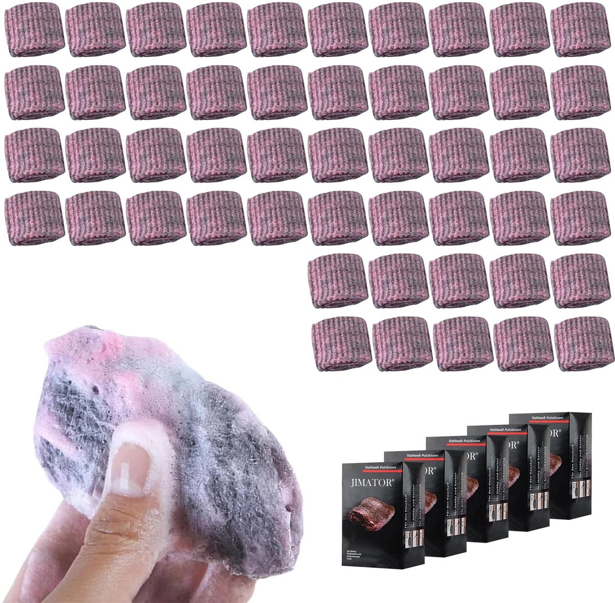 Dailygoods- Schuursponzen 50 stuks - Staalwol met zeep - Krasbestendig - Keukensponzen - Reinigen van potten/pannen - Verwijderen van vuil - Schoonmaakmiddelen