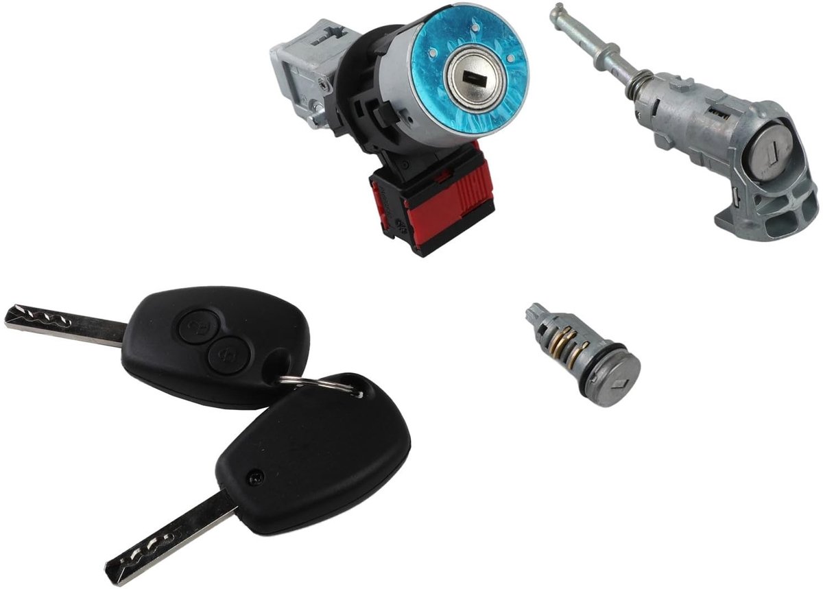 Dailygoods- Stuurslot met keurmerk - Deurslot links voor - Benzine brandstofslot - Compatibel met Renault Kangoo - Master III - Movano B