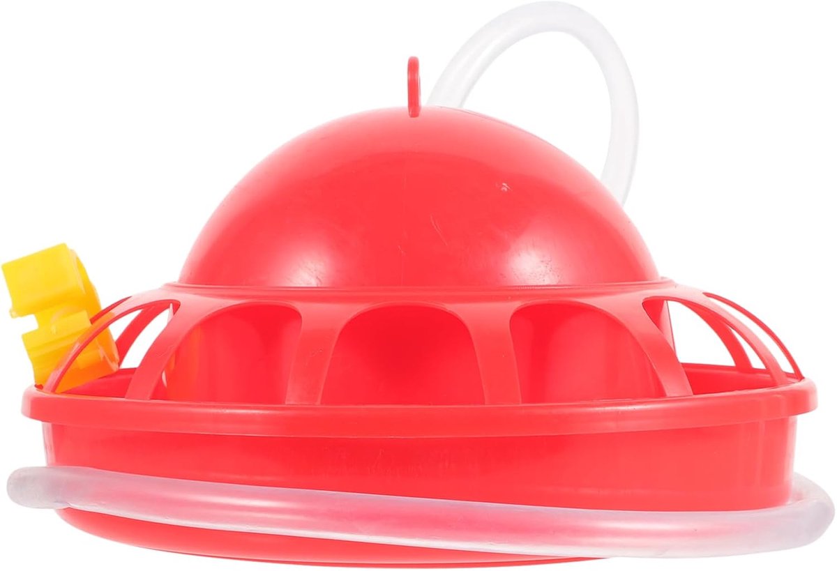 Voerbak Kippen - Pluimvee Voerbak - Voeren Pluimvee - Meerdere Compartimenten - 20 cm - Rood