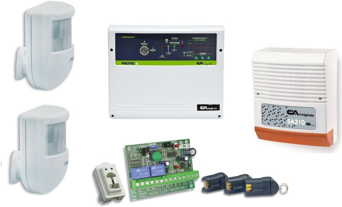 Alarmsysteem Set - Diefstalbeveiliging Inbraakalarm - Thuisbeveiliging - 3 Zones - 2 Detectoren - Wit