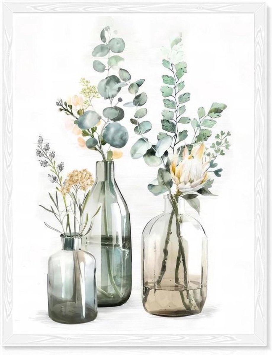 Botanisch Canvas Wanddecor met Bloemen en Planten Print - Inovra Plus