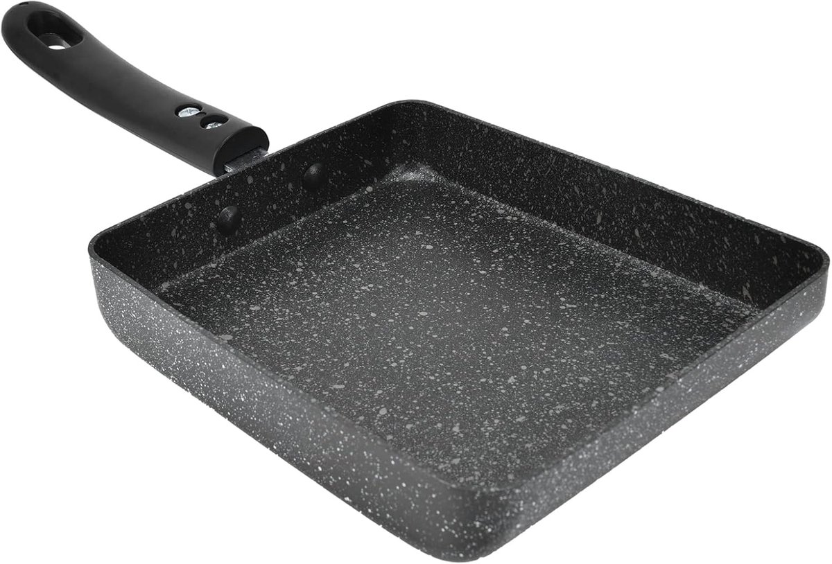 Tamagoyaki Pan - Omelet Pan Koekenpan - Ontbijt Maken - Anti-aanbaklaag - 30cm - Zwart