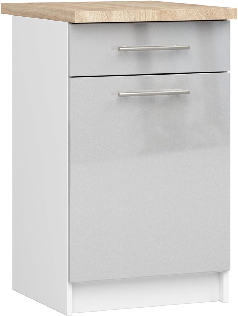 Keukenkast met Werkblad - Opbergkast Keuken - Keuken Organiseren - Duurzaam Gelamineerd Materiaal - 50 x 46 x 85 cm