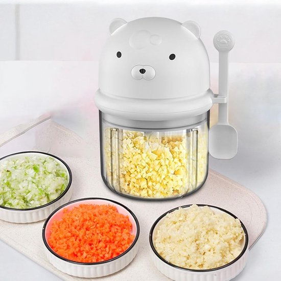 Elektrische Knoflooksnijder - Mini Keukenmachine - Snel Ingrediënten Hakken - Krachtige RVS Bladen - 350 ml - Rood — afbeelding 2