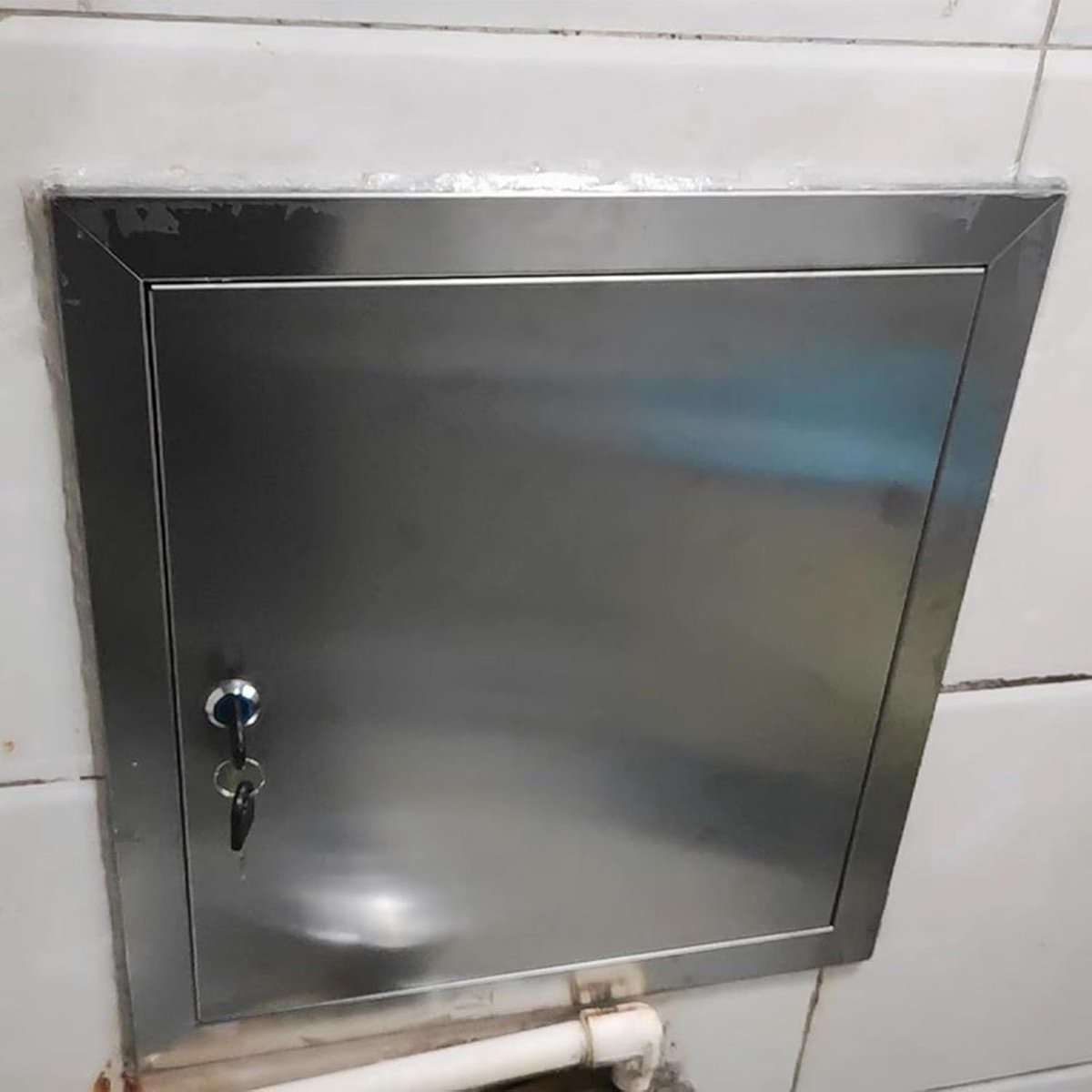 Toegangsdeur met slot - Inspectieluik Revisieluik - Onderhoud Toegang - Roestvrij staal - 50x90 cm - Zilver
