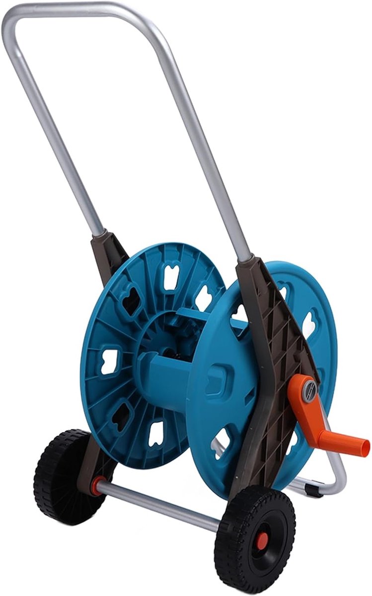 Slanghaspelwagen - Waterwagen - Tuinonderhoud - Met 2 wielen - 60 meter slang - Grijs