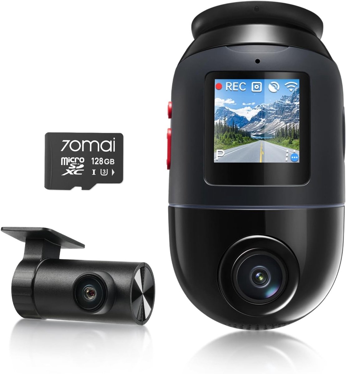 Dual Channel Dashcam - 4K en 1080p - 360 Graden Opname - Bewegingsdetectie AI - Voor Auto's