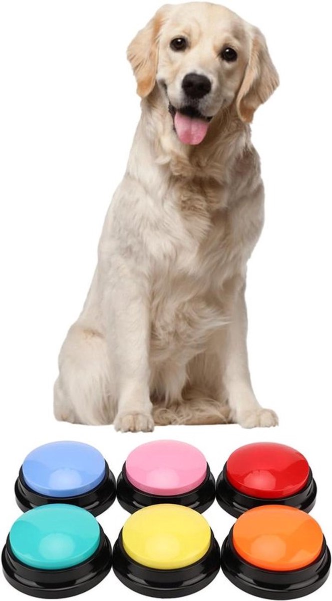 Allecto Plus - 6 Opneembare Kleurknoppen voor Honden - Hondenknoop voor