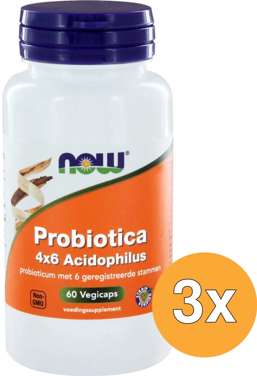 3x Now Biotica 4X6 Vh Probiotica (60 vega capsules)