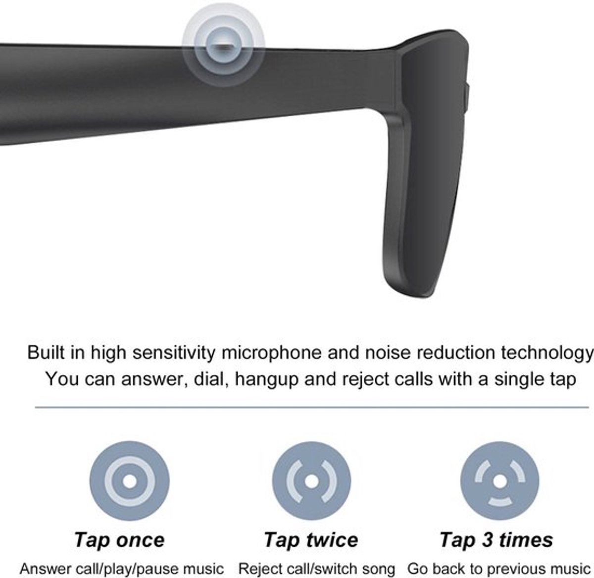 Store_9 - Slimme Bluetooth-bril - Draadloze Ruisonderdrukking - Bruin - Geschikt