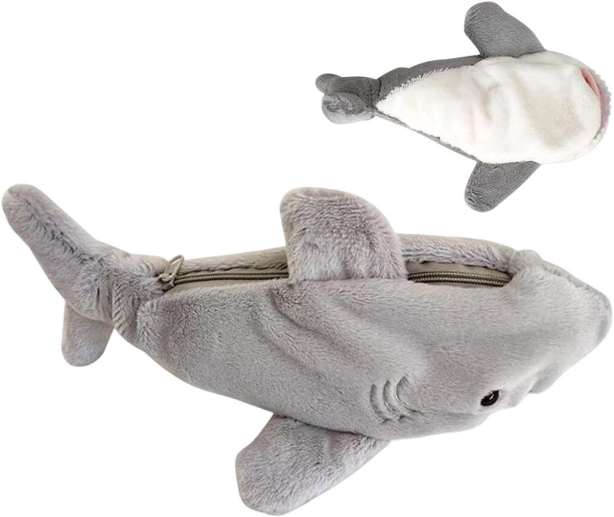 Leuke etui - Grappig pluche - Briefpapier opbergen - Schattig haaiendesign - 25 x 10 cm - Enkele attribuut