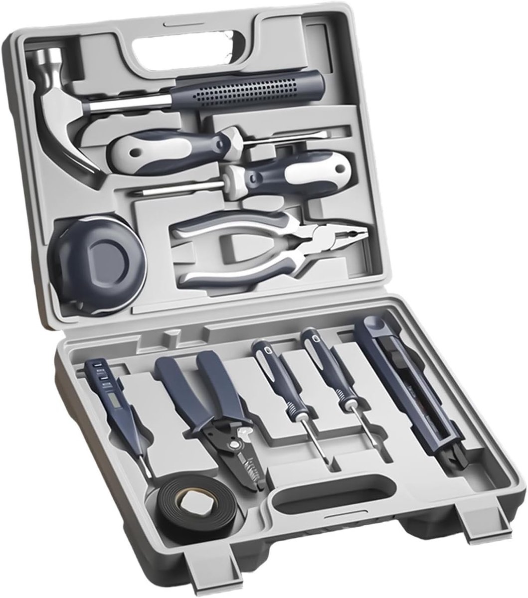 Basisgereedschapsset - Kleine Hardware - Huisreparatie - 11 Stuks - Met Opbergdoos - Enkel