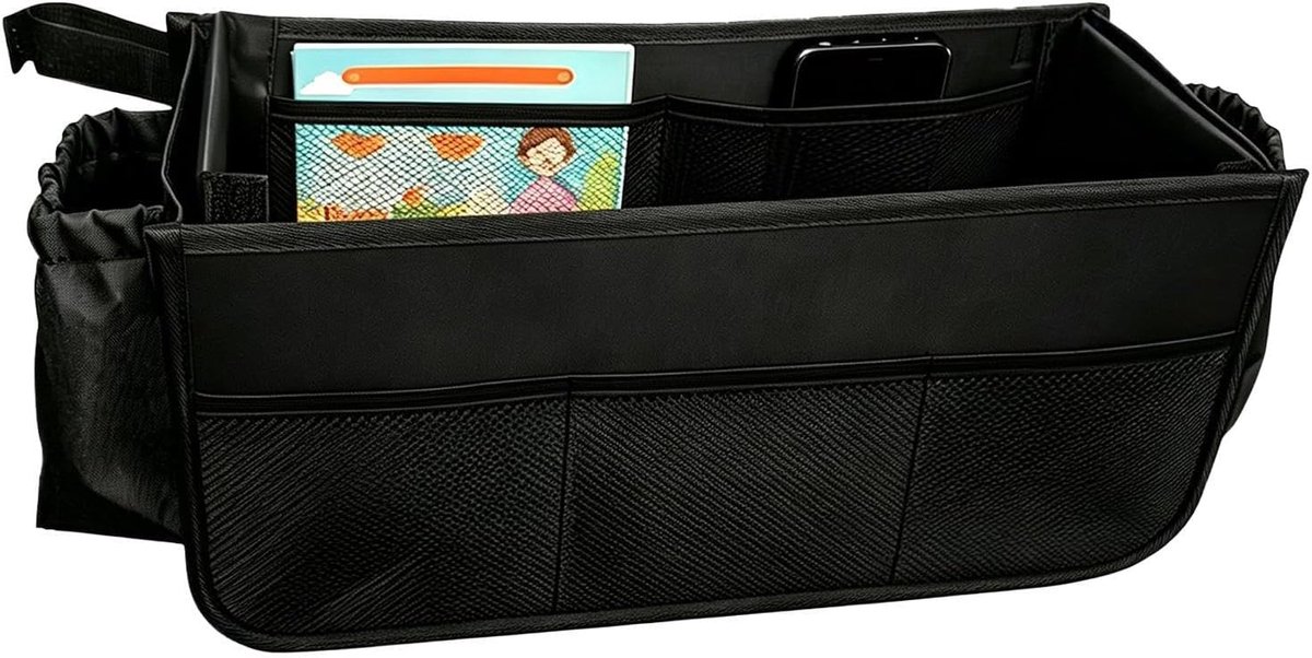 Rollatormand Organizer - Wandelwagen Tas - Mobiele Opslag - Waterdicht Krasbestendig - 40x18x16 cm - Zwart