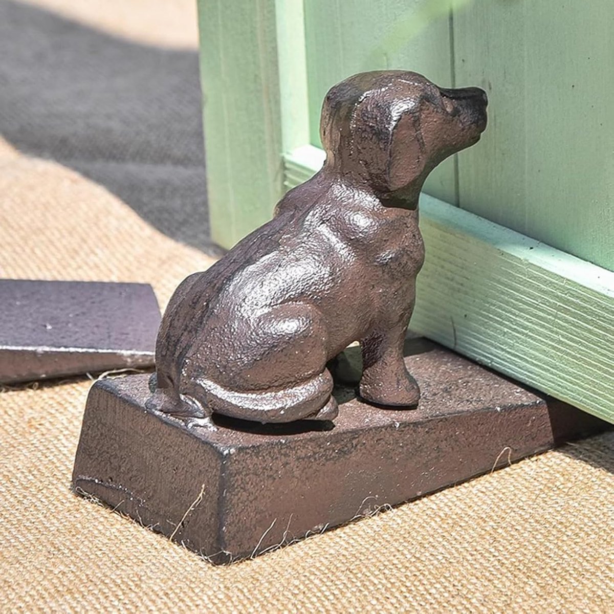 Deurstopper Gietijzer - Hond Deurstopper - Deuren Open Houden - Antislip Gevoerd - 155 cm Lengte - Vintage