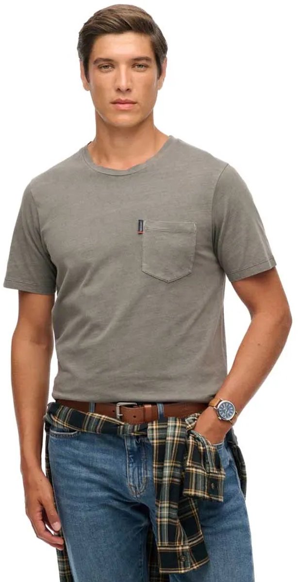 Superdry Klassiek Essential T-shirt met borstzakje Heren T-shirts Grijs