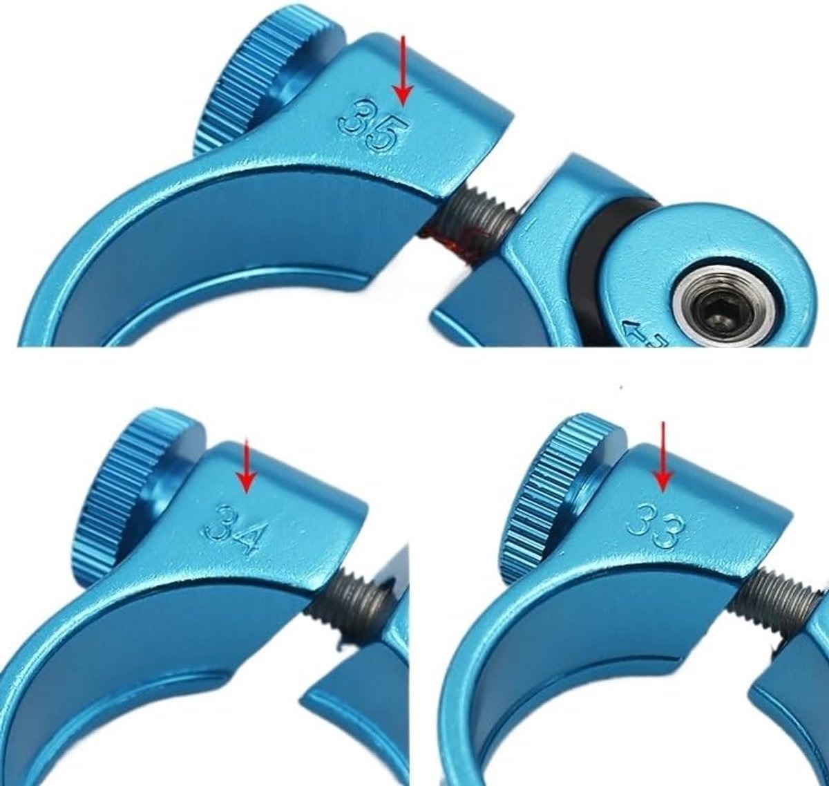 Fietszadelklem - Zadelpenklem - Zadelhoogte Aanpassen - Quick Release - 28.6 mm - Blauw