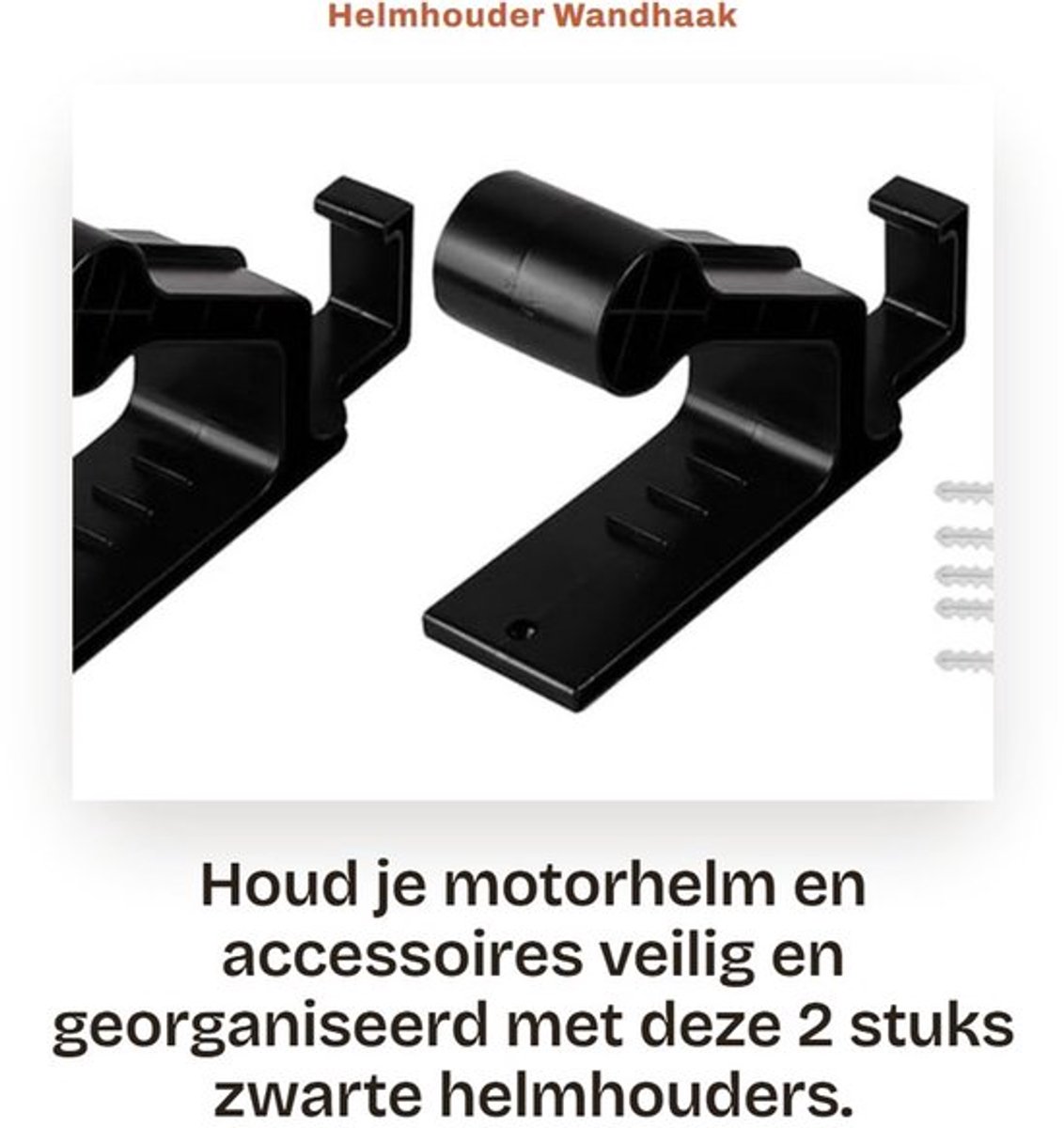 Virtubuy - Helmhouder - Wandhaak voor Motorhelm - Multifunctioneel - Zwart