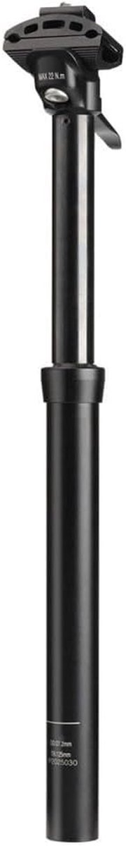 Verstelbare Zadelpen - Fiets Zadelbuis - Comfortabel Fietsen - Hydraulische Verstelling - 125mm Slag - Zwart