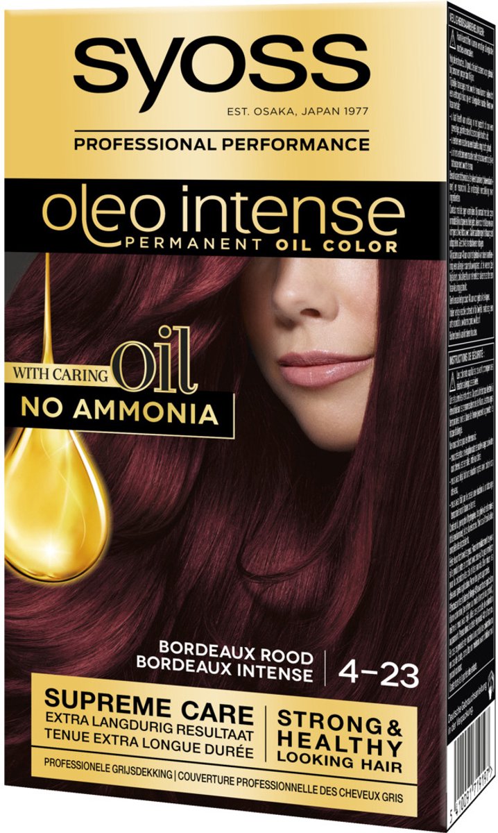 Bol.com Syoss Oleo Intense 4-23 Haarverf - Bordeaux Rood - Permanente Haarkleuring - Ammoniakvrij - Met Voedende Oliën - 100% Gr... aanbieding