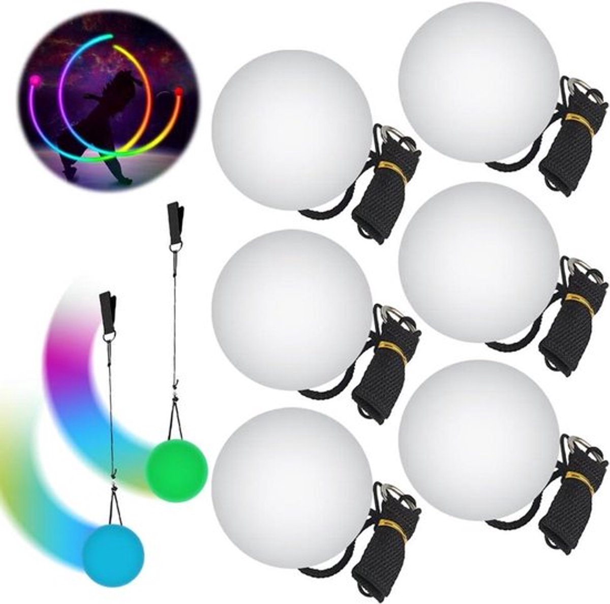 Jongleerballen 6 stuks met regenboogkleuren en - Inovra Plus