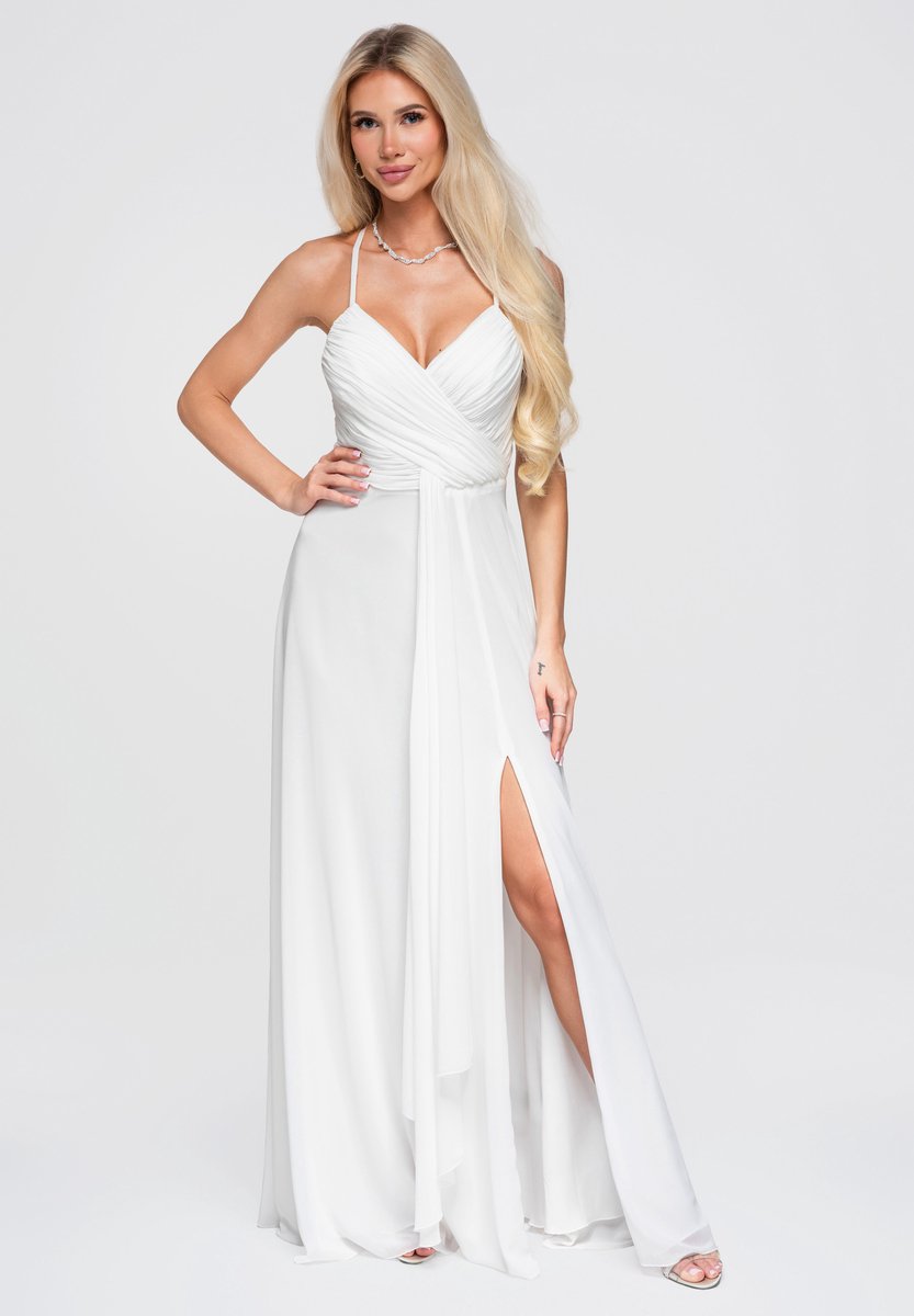 LARICA Jurk - Slim Fit - Rits - Effen Wit L