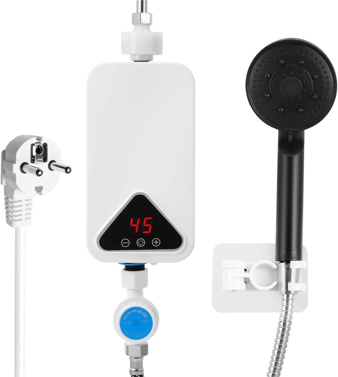 Doorstroomverwarmer Elektrisch - Mini Waterkoker - Direct Warm Water - Instelbare Temperatuur - 5500W - Wit