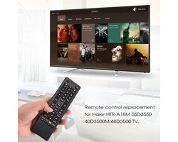 Vervangende afstandsbediening voor Haier TV - Geschikt voor HTR-A18M, 55D3550, 40D3500M en 48D3500 - Tot 10 meter bereik, eenvoudig in gebruik en direct klaar voor gebruik