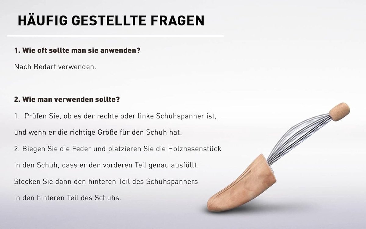 Schoenspanner - Hout - Extra sterk - Met stalen veer - Voor alle schoenen
