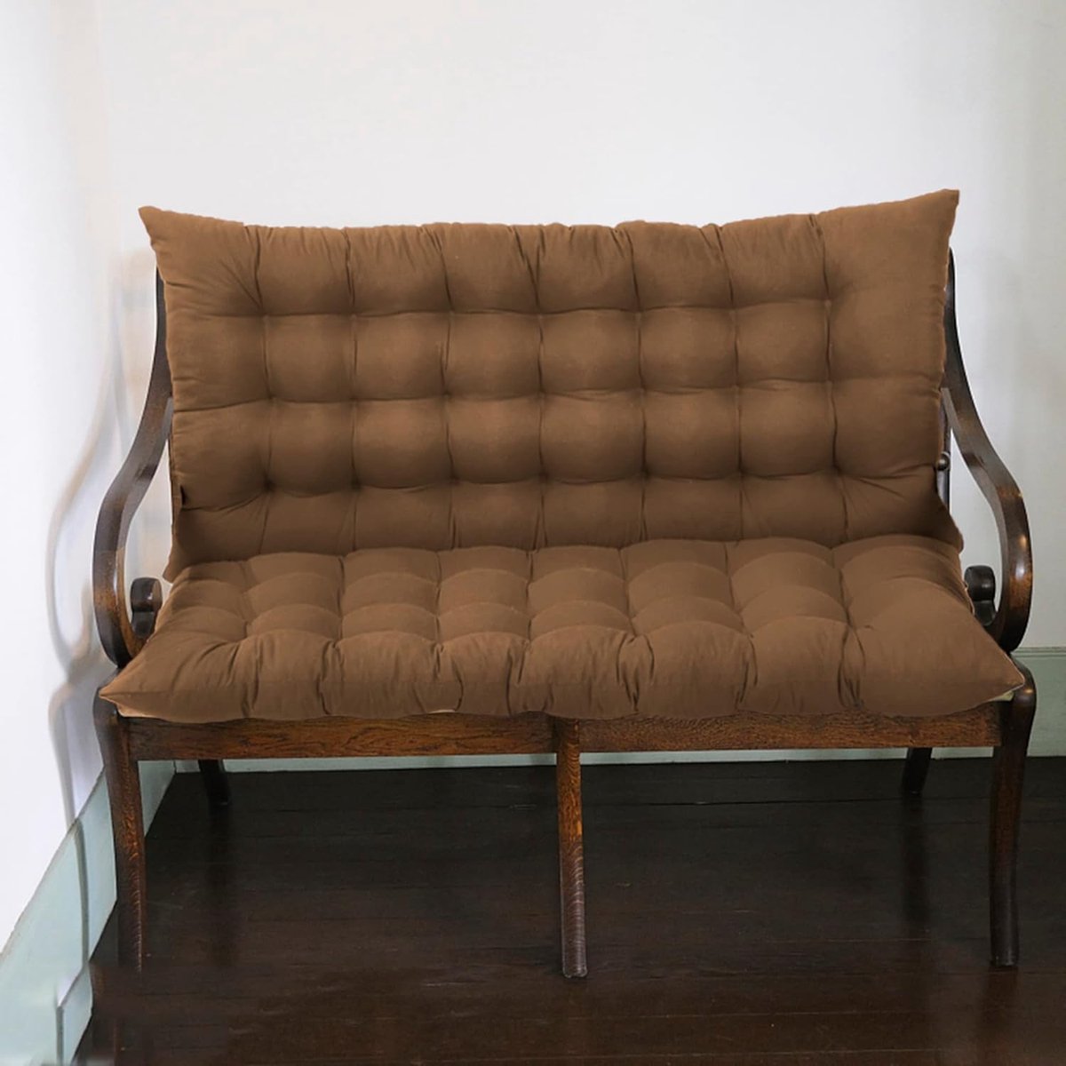Tuinbankkussen - Kussen voor bank Zitkussen - Buiten Zitten - Antislip met banden - 100 x 100 x 8 cm