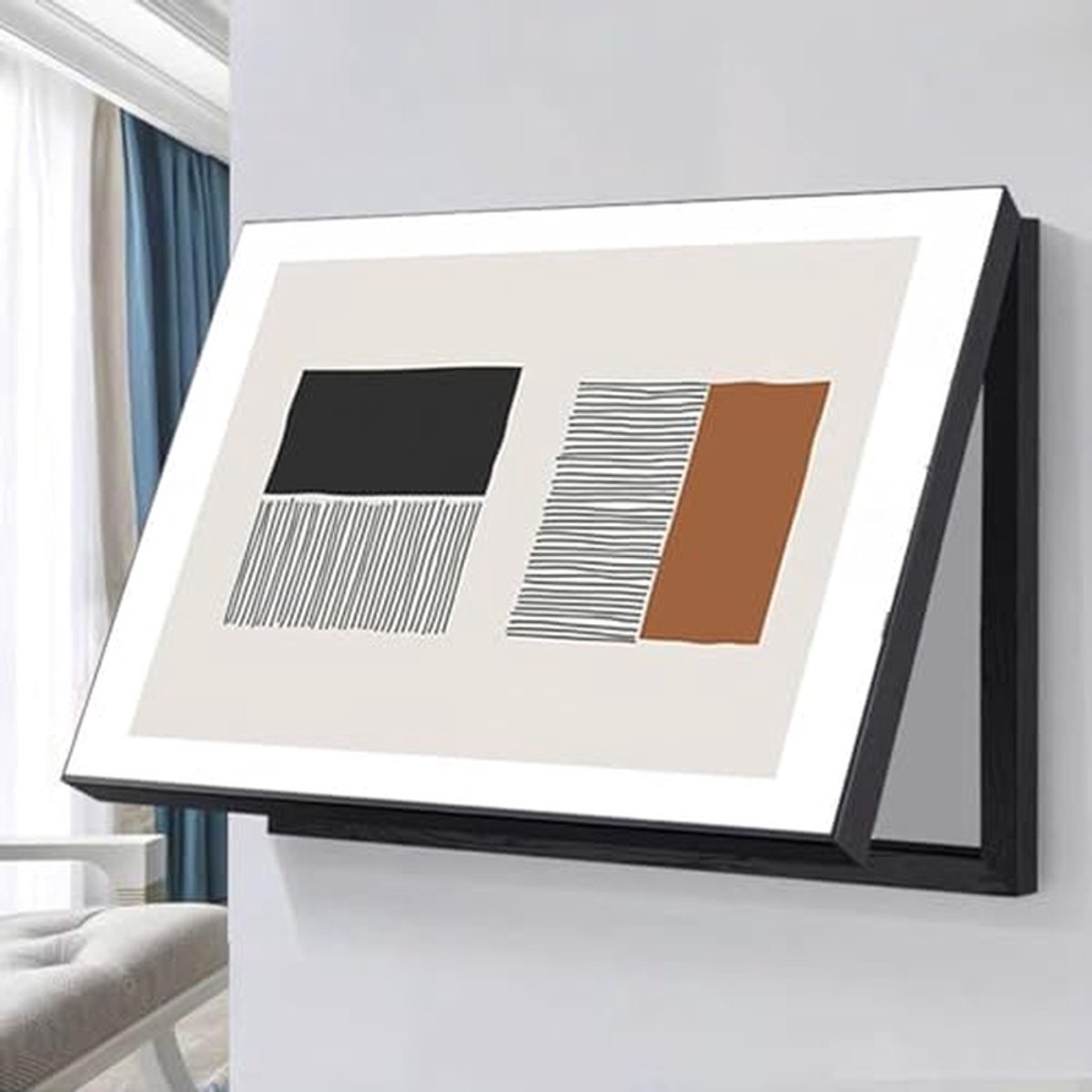 Zekeringkast Afdekking - Meterkast Decoratie - Ruimte Verfraaien - Flip Sluiting - 40 x 60 cm - Zwart