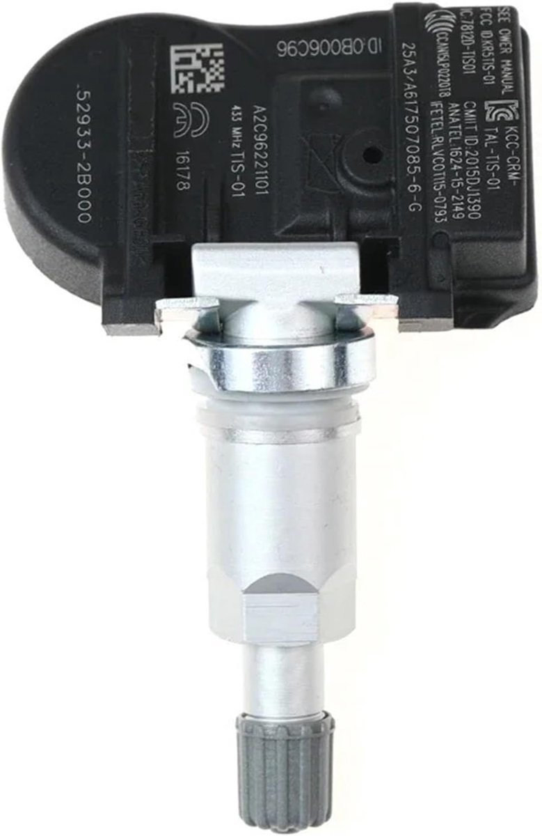 Bandenspanningssensoren - TPMS Sensoren - Veilig Rijden - Real-time Monitoring - 4 stuks - Zwart